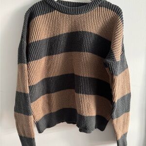 Striped Black and Tan Women's Sweater